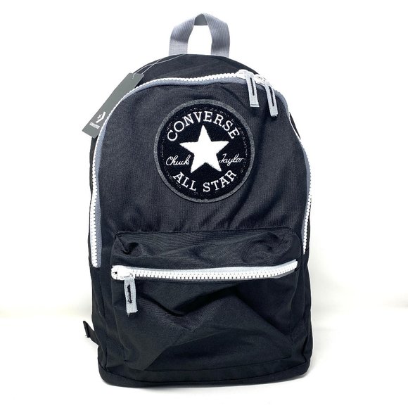 Converse Other - CONVERSE Men's Backpack 2 Zipper 10019373-001 Chenille Day Pack Black CTAS Patch